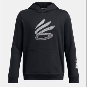 Under Armour Curry Splash Black Hoodie Sweatshirt Boys Large